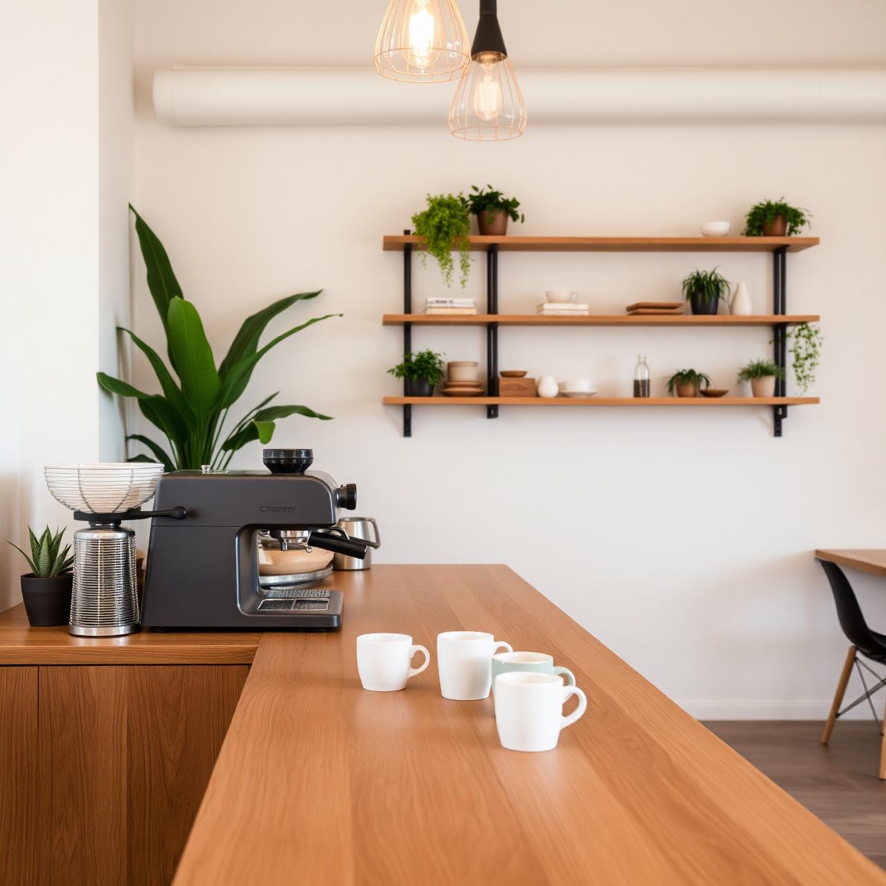 Coffee bar with espresso machine